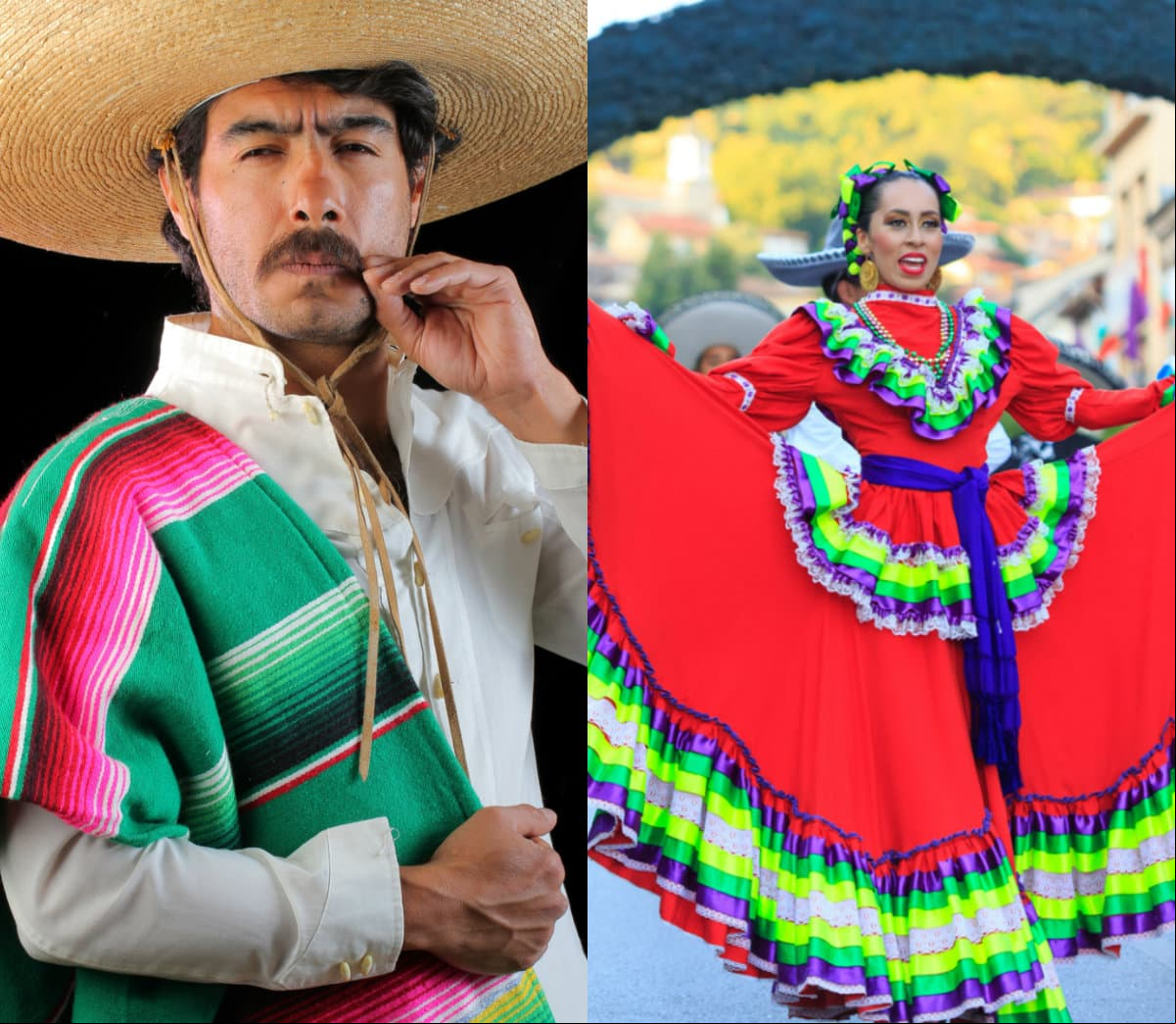 Sombreros o bigotes de charro, rebosos o collares de Adelitas, trenzas y pelucas tricolor son algunos de los rios que más portan los mexicanos en las fiestas patrias.