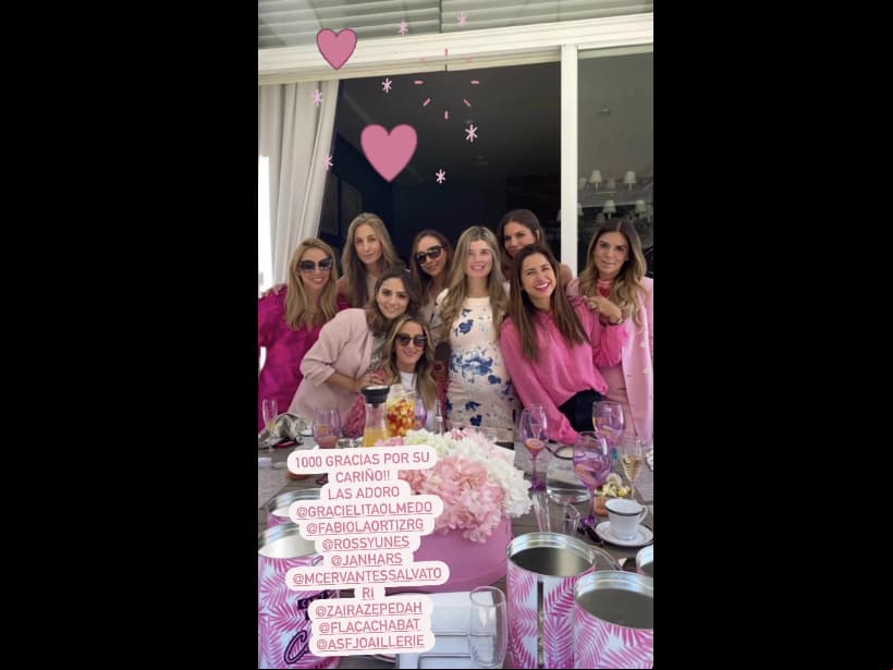 A través de sus historias de Instagram, la también prometida del conductor de Hoy compartió algunas imágenes del festejo, el cual fue organizado por sus mejores amigas.