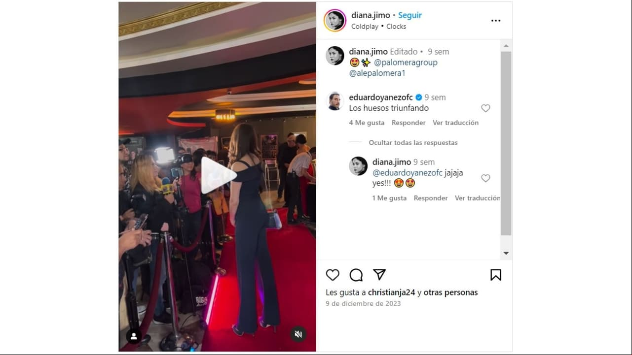 Eduardo Yáñez comentó una publicación de Diana Jiménez.