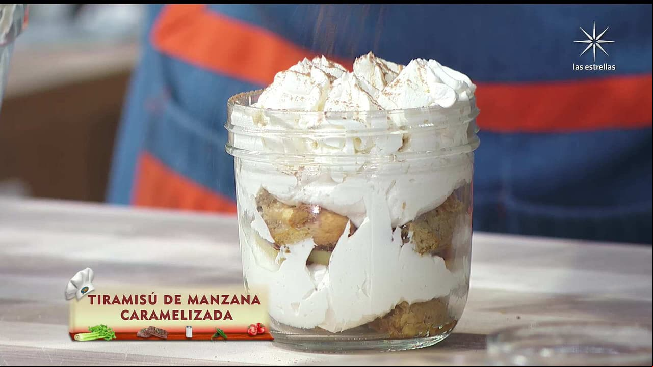 Prepara este delicioso postre: ‘TIRAMISÚ DE MANZANA CARAMELIZADA’