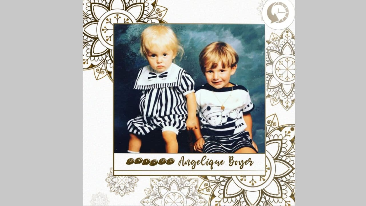 Angelique Boyer y su hermano Arnaud cuando eran bebés