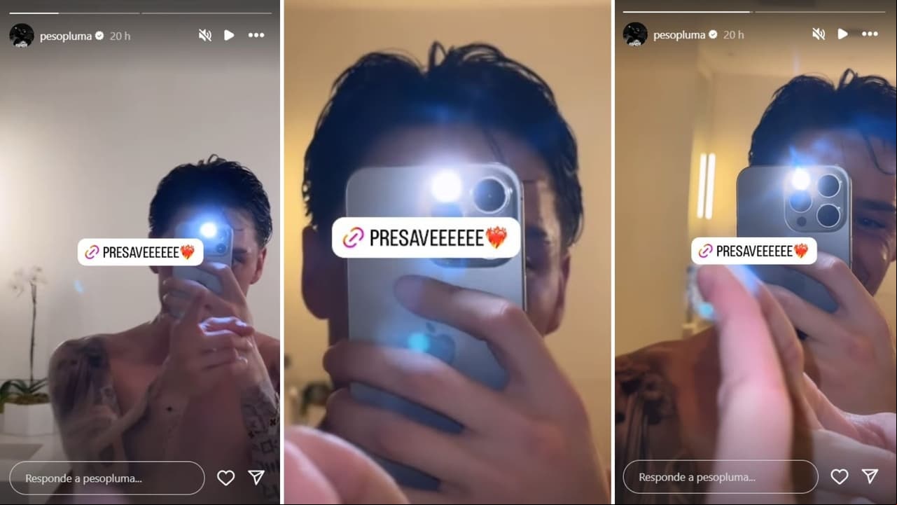 Peso Pluma se mostró desde el interior de un baño para promocionar su nuevo álbum.