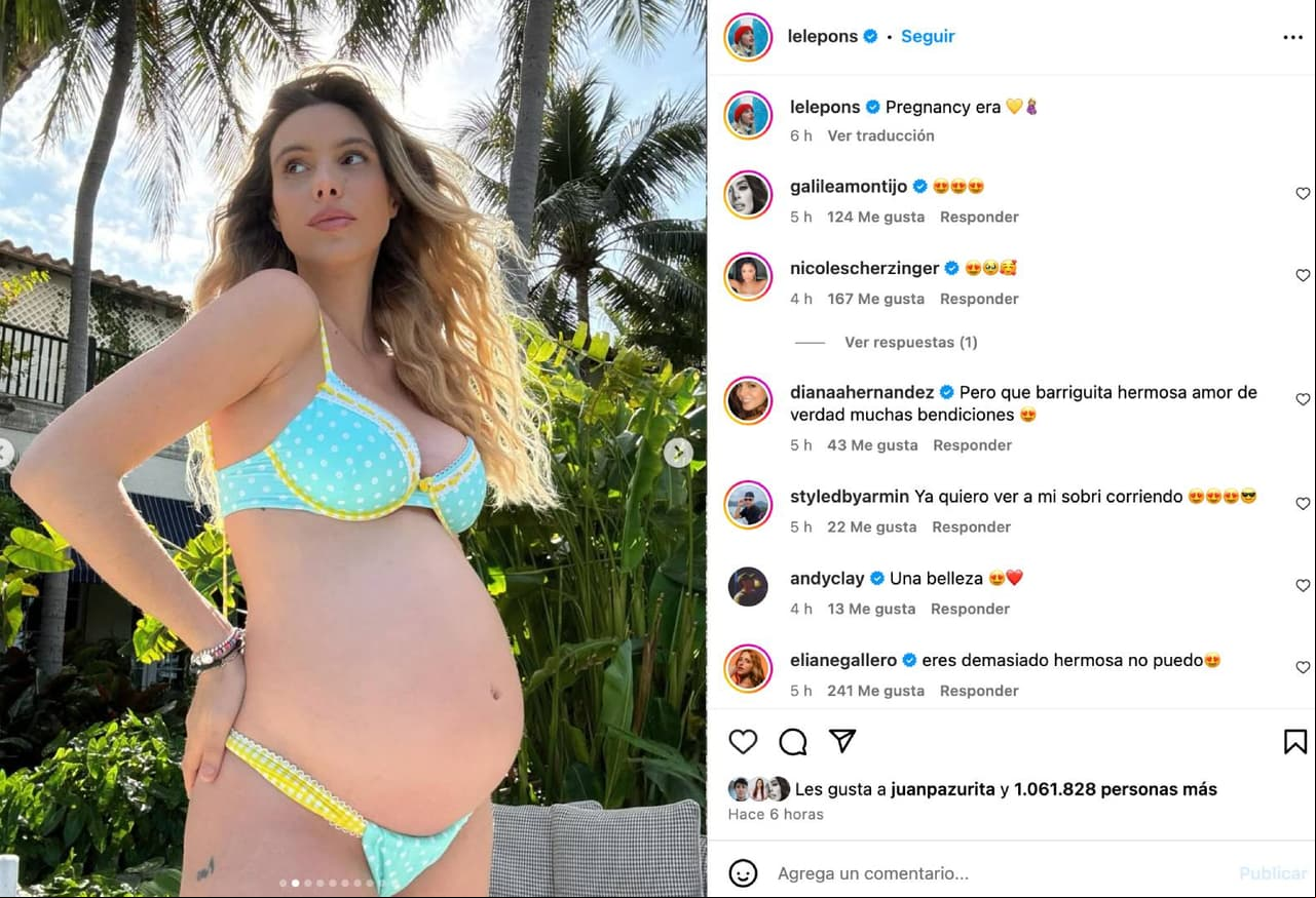 Lele Pons muestra su pancita de embarazo.