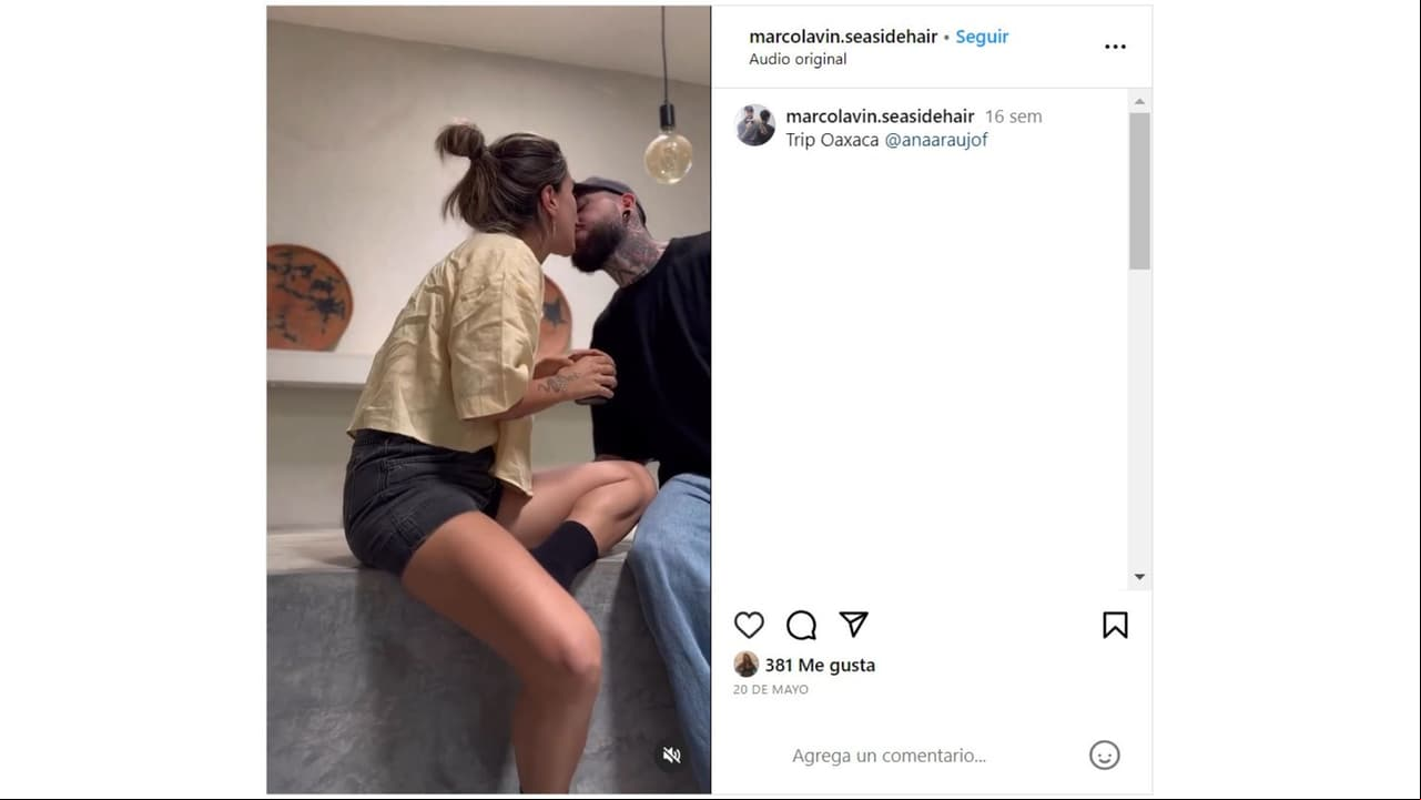 Marco Lavin y Ana Araujo se besaron en un viaje a Oaxaca.