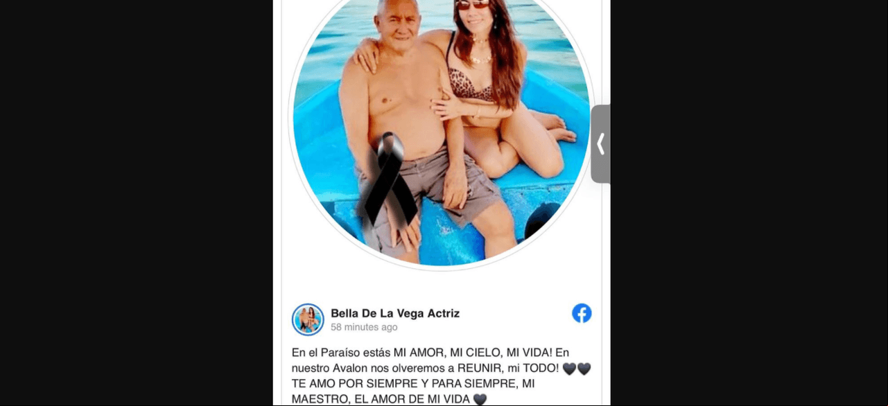 Bella de la Vega anunció la muerte de José Ángel García en su cuenta de Facebook