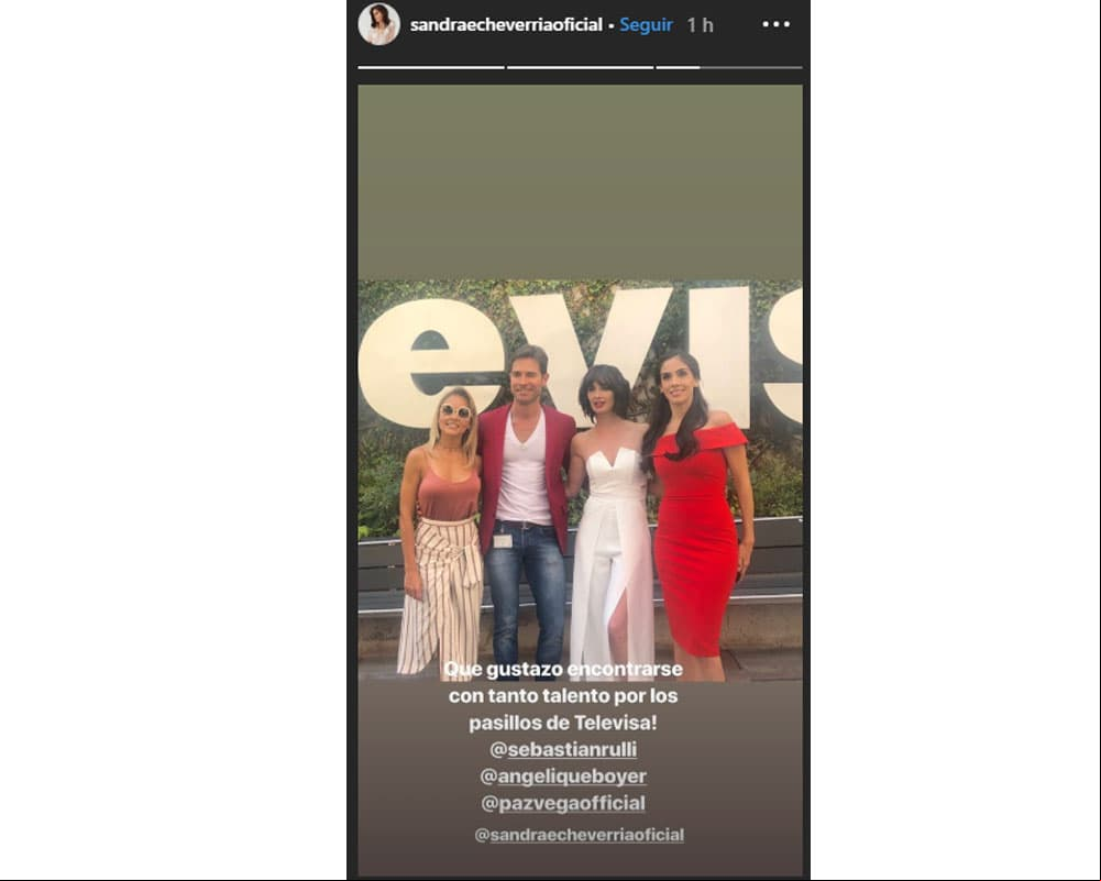 Sandra Echeverría publicó el encuentro en sus historias de Instagram