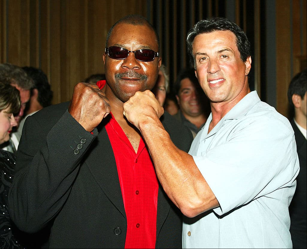 Carl Weathers y Stallone en agosto de 2003