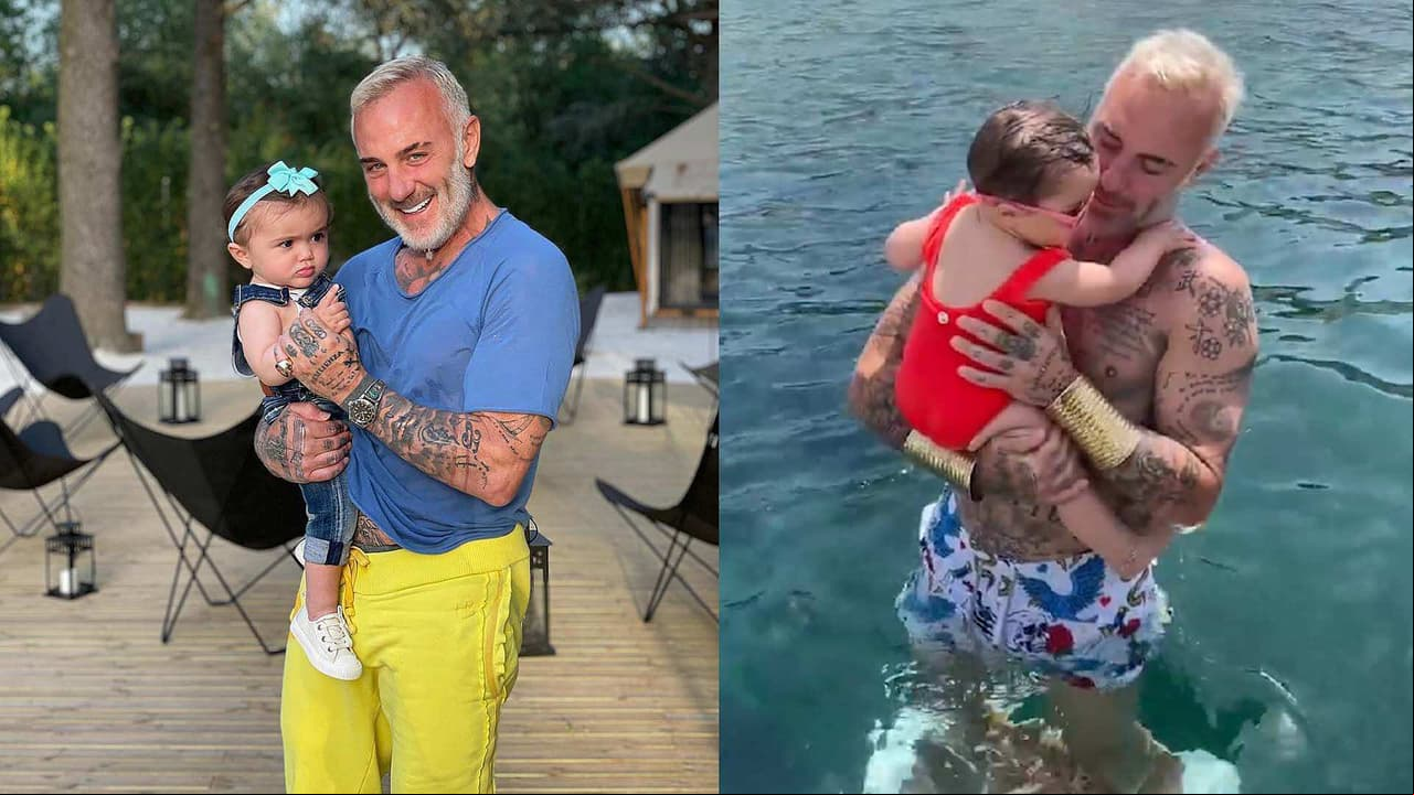 Gianluca Vacchi enternece con la primera visita de su hija Blu al mar y muestra que luce como muñeca
