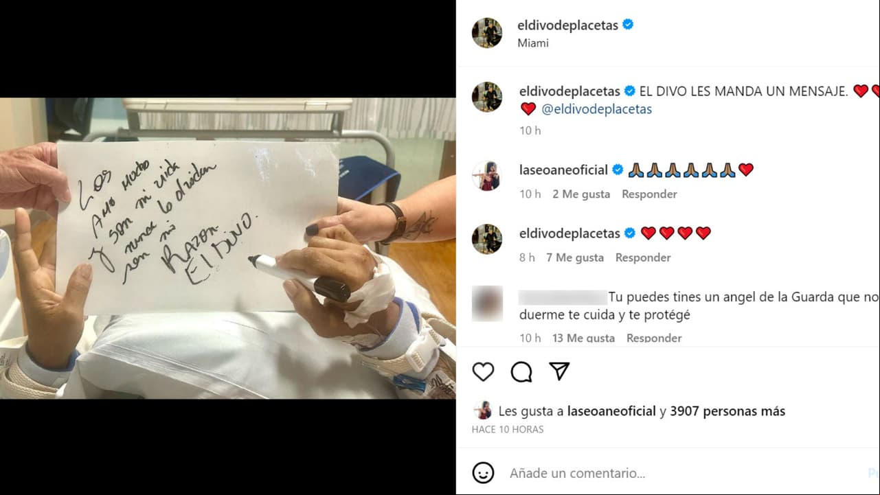 Este fue el primero de dos mensajes que aparecieron en la cuenta de Instagram de Eduardo Antonio, quien se encuentra en terapia intensiva.