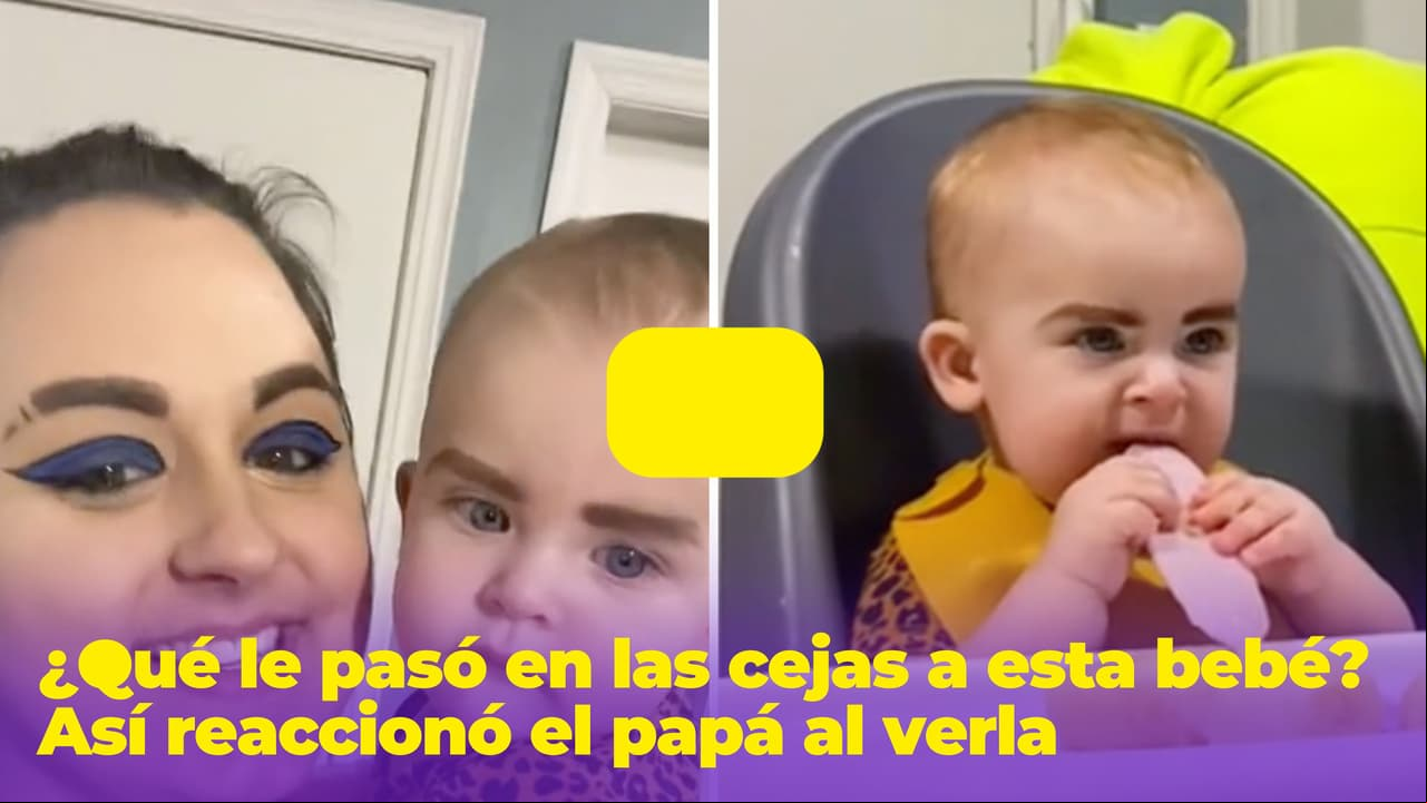 ¿Qué le pasó a esta bebé en la cejas? Mamá le hace gracioso diseño y así reaccionó el papá al verla