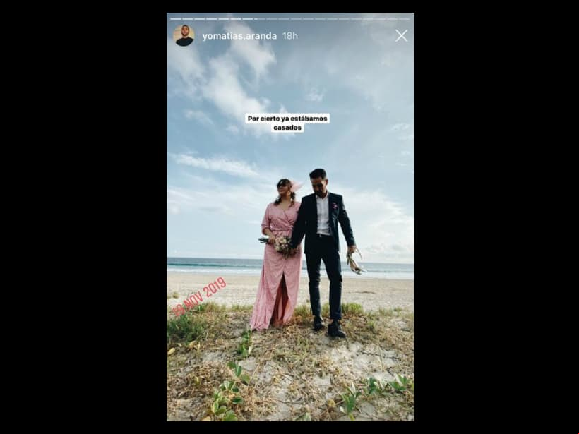 Ante las palabras de la cantante, Matías también compartió detalles de la ceremonia religiosa en Instagram, dejando entrever que la ceremonia por el civil podía haber ocurrido el 19 de noviembre de 2019. “Por cierto, ya estábamos casados”, expresó.
