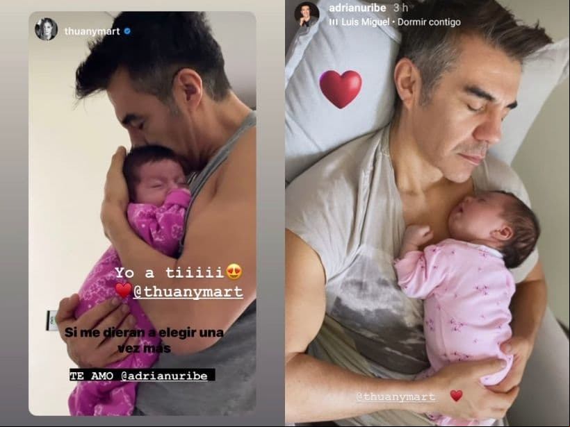 Thuany Martins capta a Adrián Uribe en tierno momento con su hija Emily.