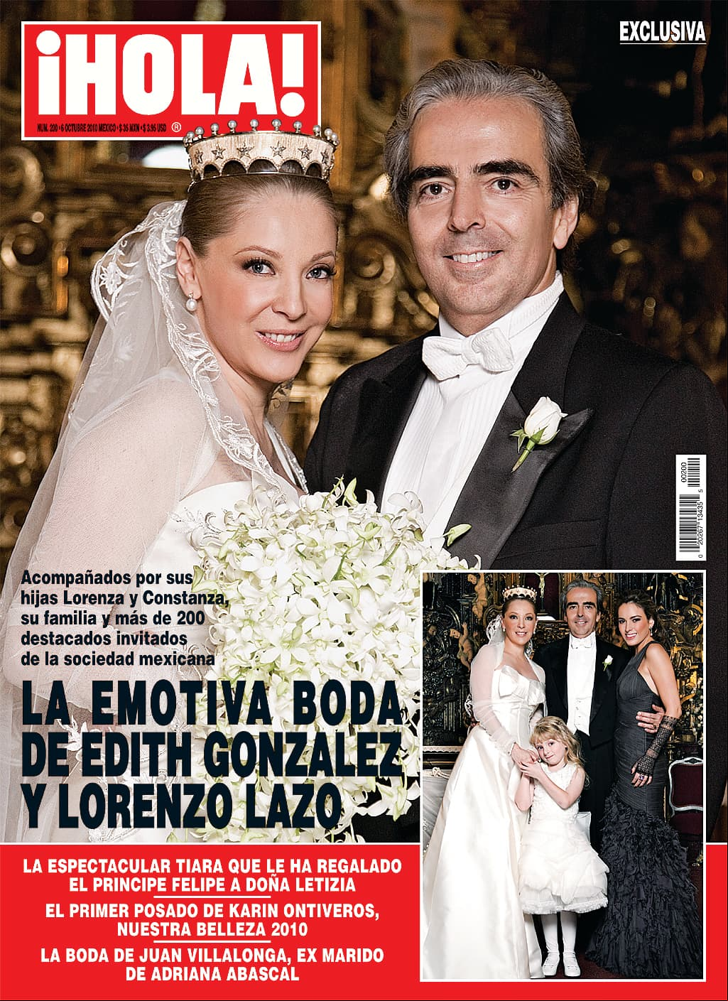 Edith González y Lorenzo Lazo llegaron al altar el 24 de septiembre de 2010.