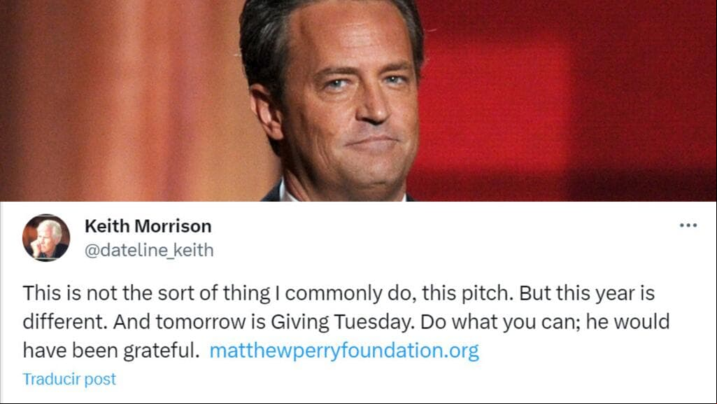 Este es el mensaje que emitió Keith Morrison, padrastro de Matthew Perry, a un mes de su muerte.