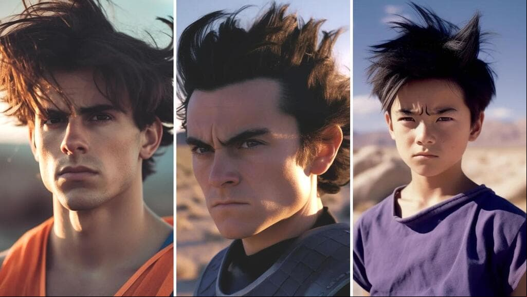 Personajes de 'Dragon Ball Z' con IA