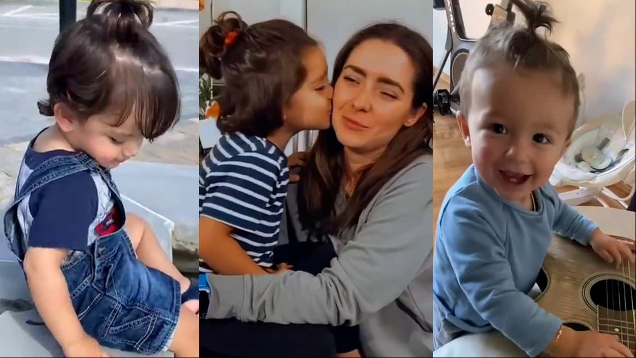 Famosas que rompen estereotipos peinando con coletas a sus hijos
