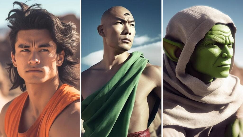 Personajes de 'Dragon Ball Z' con IA