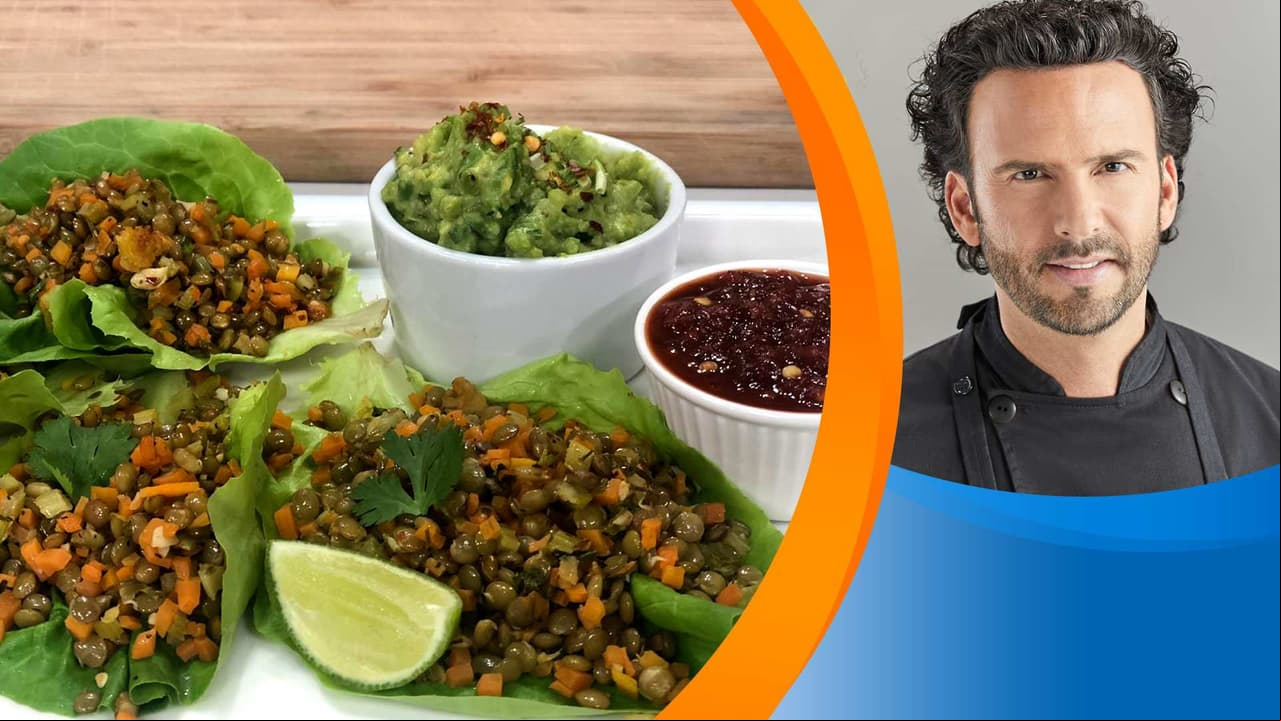 Receta: Tacos de lechuga con germinado de lentejas
