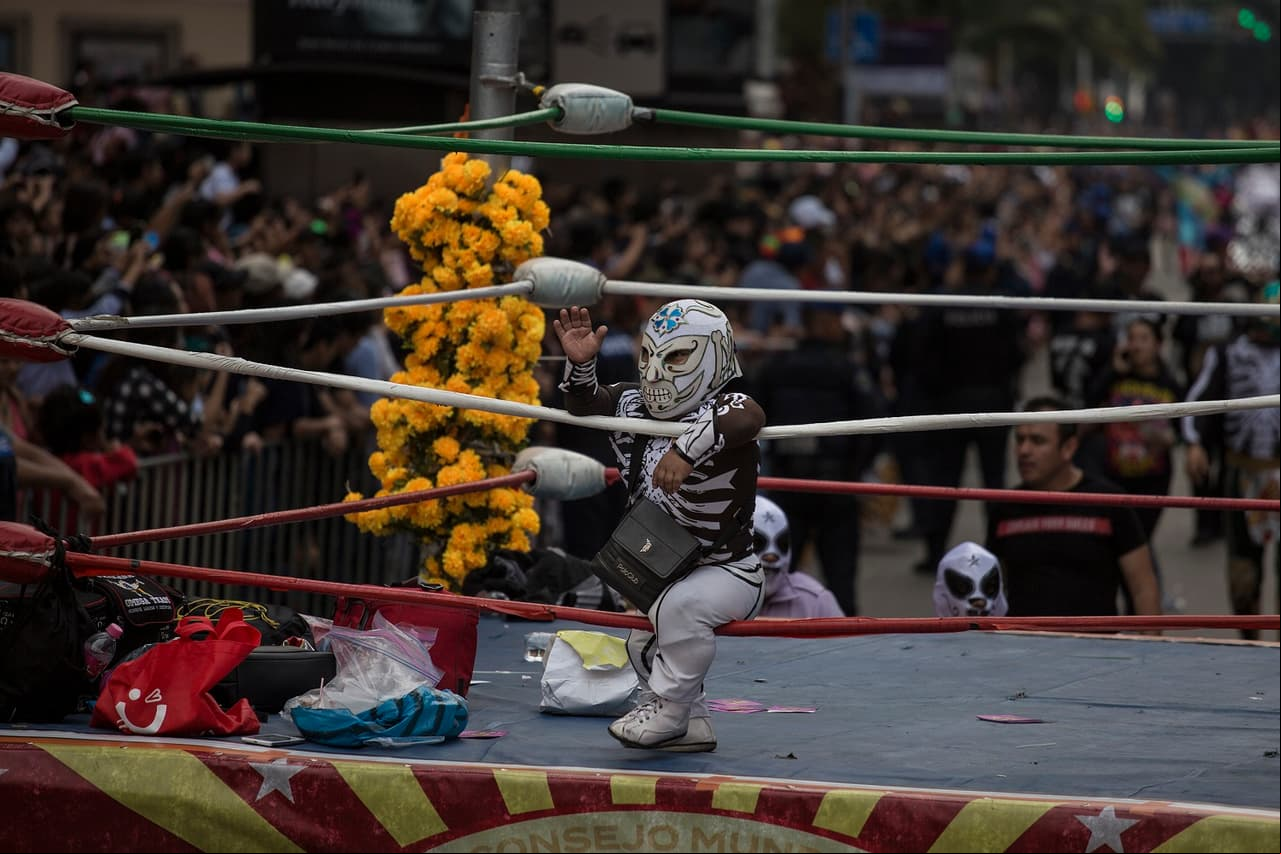 Uno de los elementos empujables más ovacionados fue el de los luchadores.