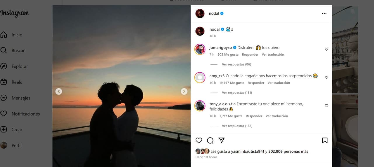 Nodal y Ángela Aguilar en su presunta luna de miel.