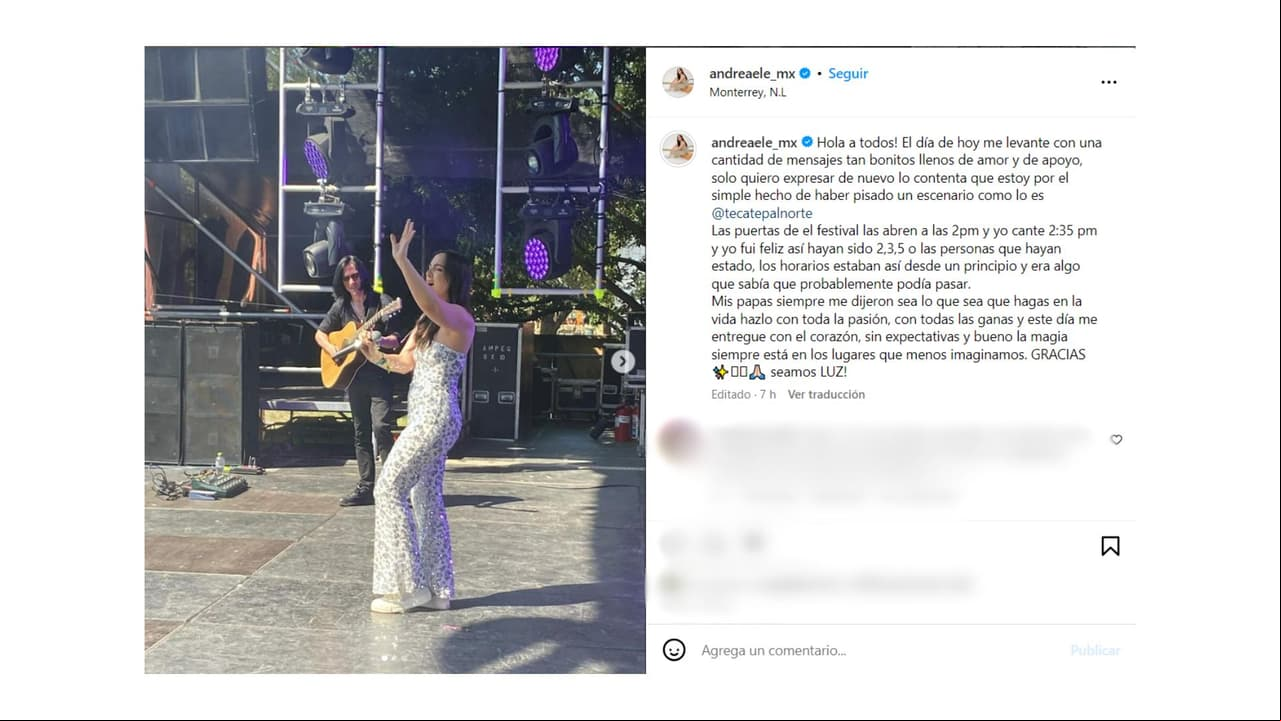 Andrea Ele se presentó en Pa'l Norte ante un escaso público.