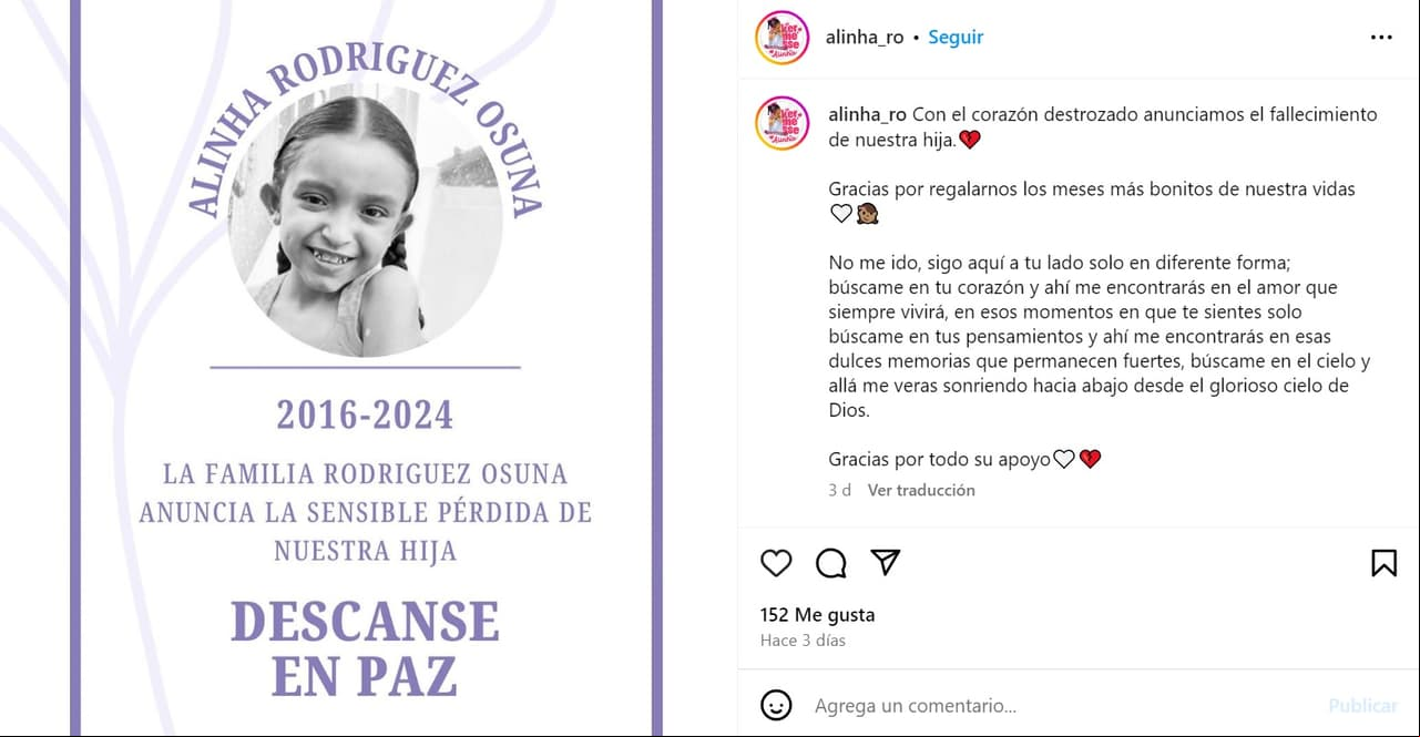 Integrante de La Adictiva despide a su hija de 8 años