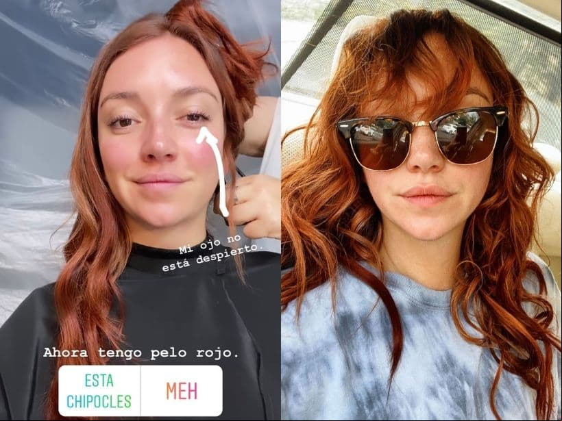 Regina Blandón se transforma en atractiva pelirroja.