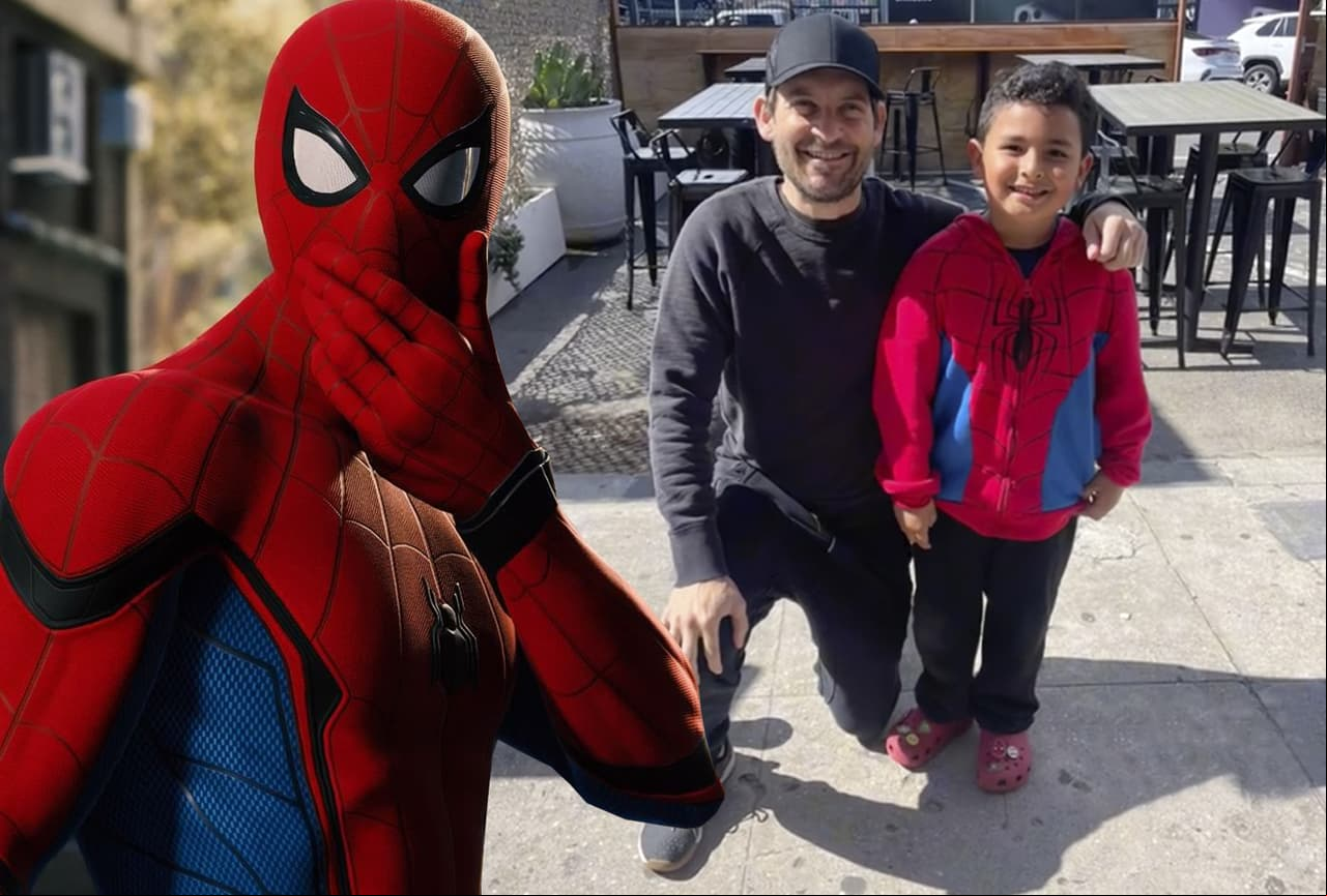 Mini fan de Spider-Man se topó con Tobey Maguire el día de su cumpleaños y sorprendió con su reacción