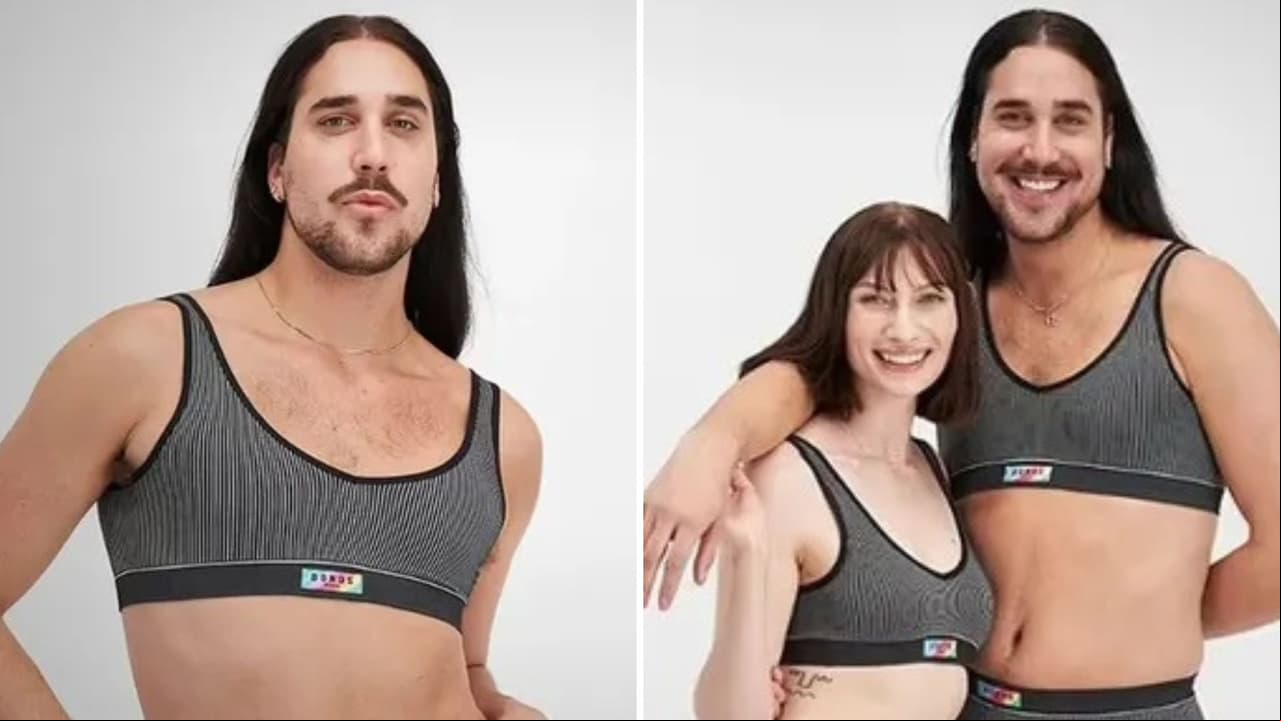 Persona no binaria, con barba, modela bikinis para marca de ropa y divide opiniones