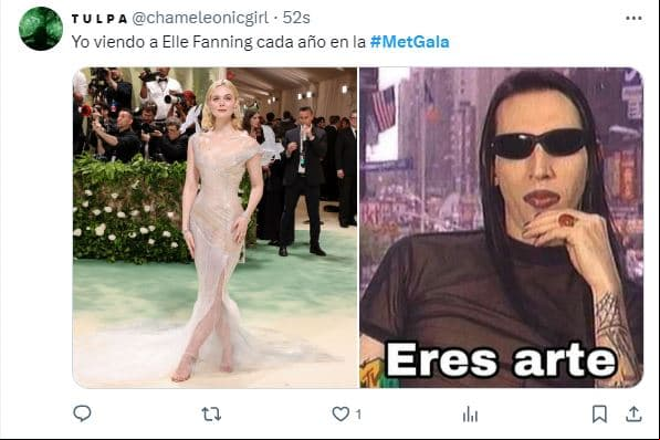 Elle Fanning en los memes de la Met Gala 2024