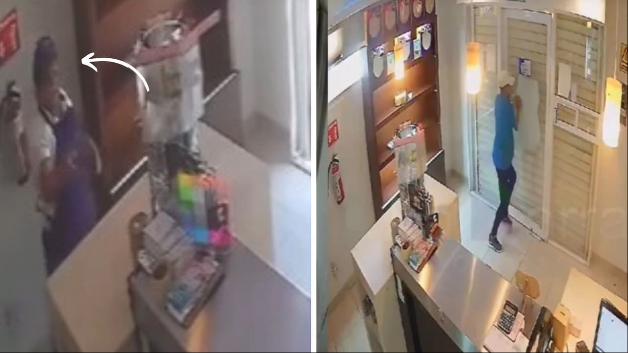 Ladrón trata de asaltar pastelería y empleada del lugar lo deja encerrado: "denle un premio"
