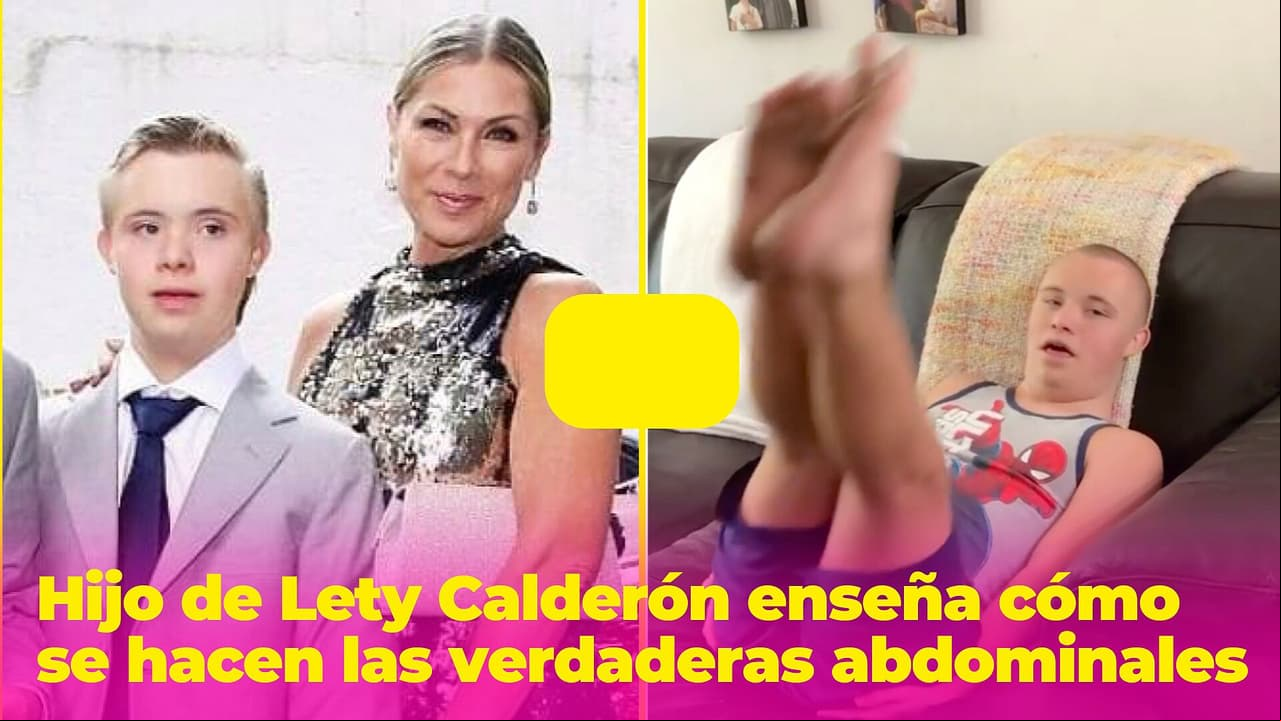 El hijo de Lety Calderón da ejemplo de cómo hacer abdominales y la actriz reta a que lo intenten