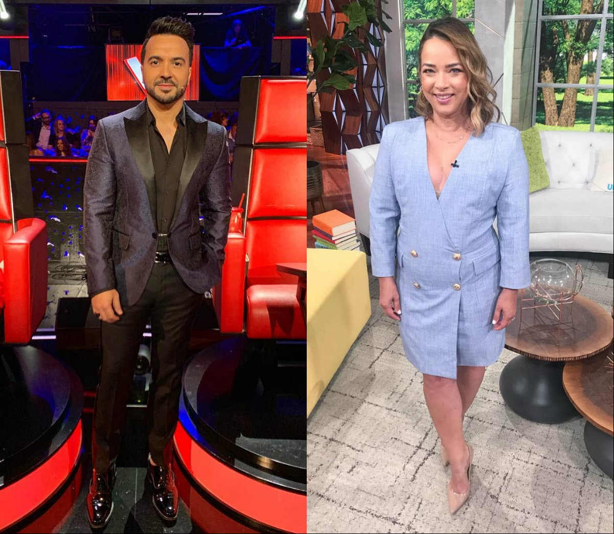 Adamari López y Luis Fonsi se dan tierno beso en segundo encuentro en televisión