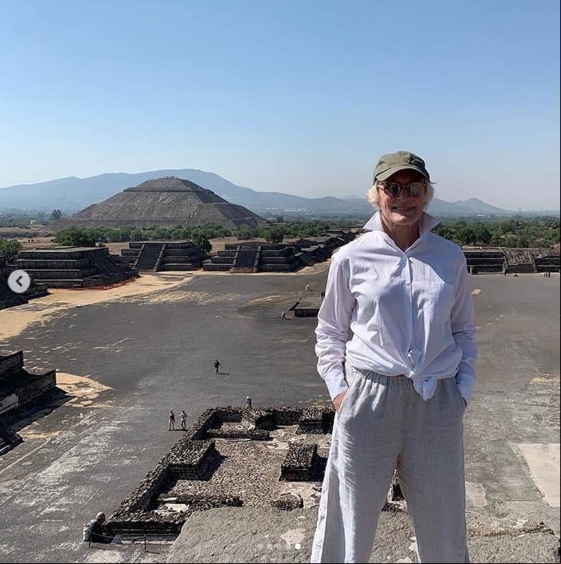Glenn Close utilizó su cuenta de Instagram para compartir algunas imágenes de su visita a Teotihuacán.