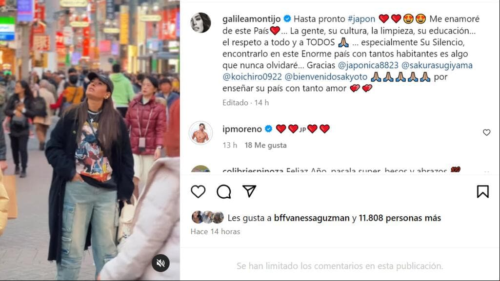 Galilea Montijo habría dejado Japón horas antes del sismo. Ella y su novio pasaron las fiestas de Navidad por aquellas tierras.