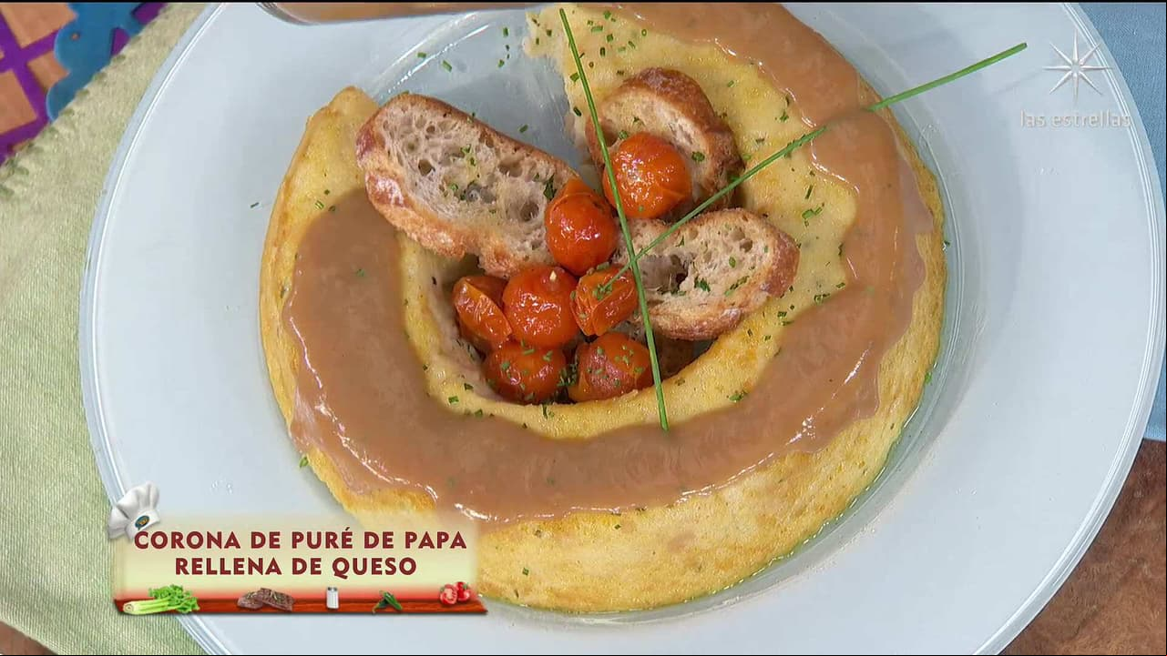 Impacta a tus amigos con esta deliciosa botana: Corona de puré de papa rellena de queso
