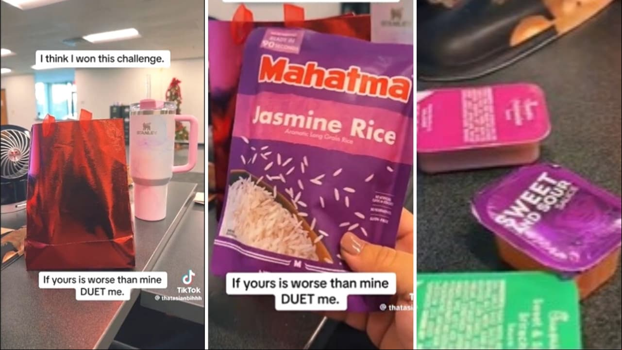 Además del arroz le dio paquetes de galletas abiertas y billetes de lotería