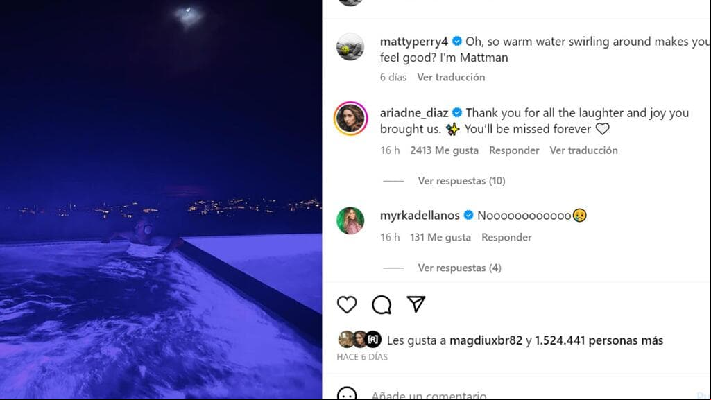 Esta es la última publicación que Matthew Perry hizo en Instagram. Se presume que aparece en el mismo jacuzzi en que habría sido hallado ahogado este sábado 28 de octubre.