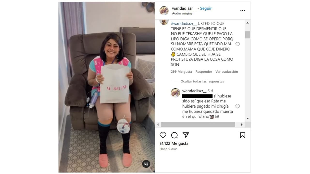 Mamá de Yailin, Wanda Díaz, aseguró que Tekashi no pagó su cirugía estética.