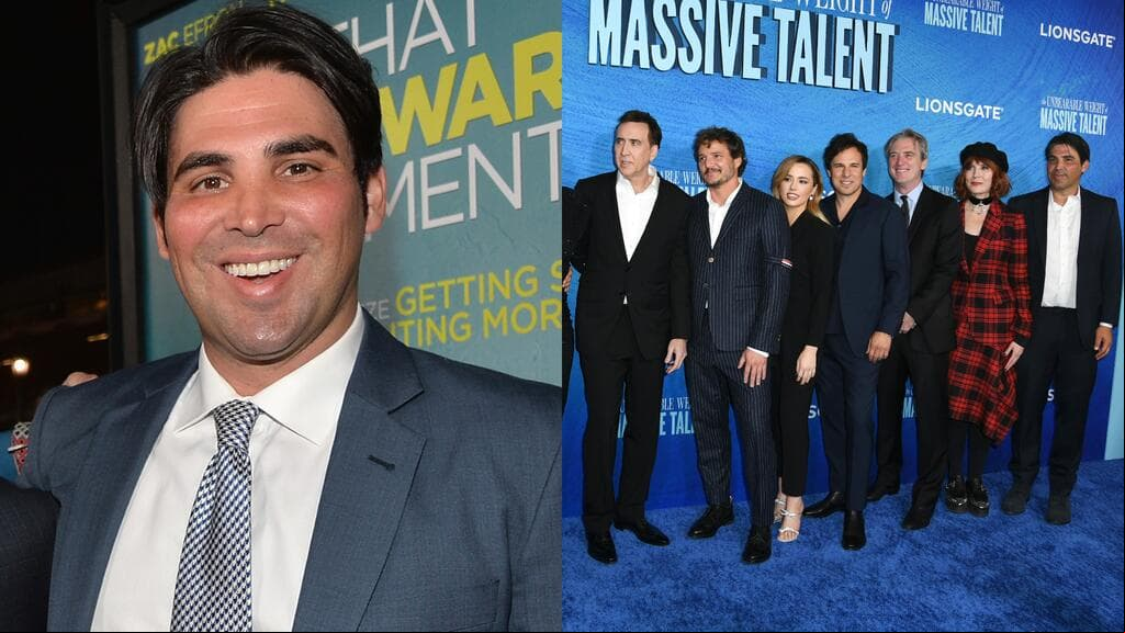 Kevin Turen no solo fue productor de la serie 'Euphoria', sino también de películas como 'The Unbearable Weight of Massive Talent', con Nicolas Cage y Pedro Pascal, con quienes aparece en la foto de la derecha.