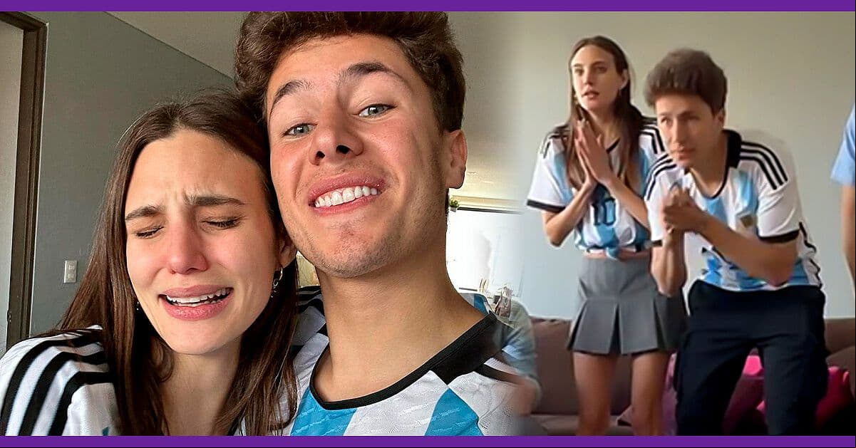 Macarena Achaga y JuanPa Zurita celebran el triunfo de Argentina