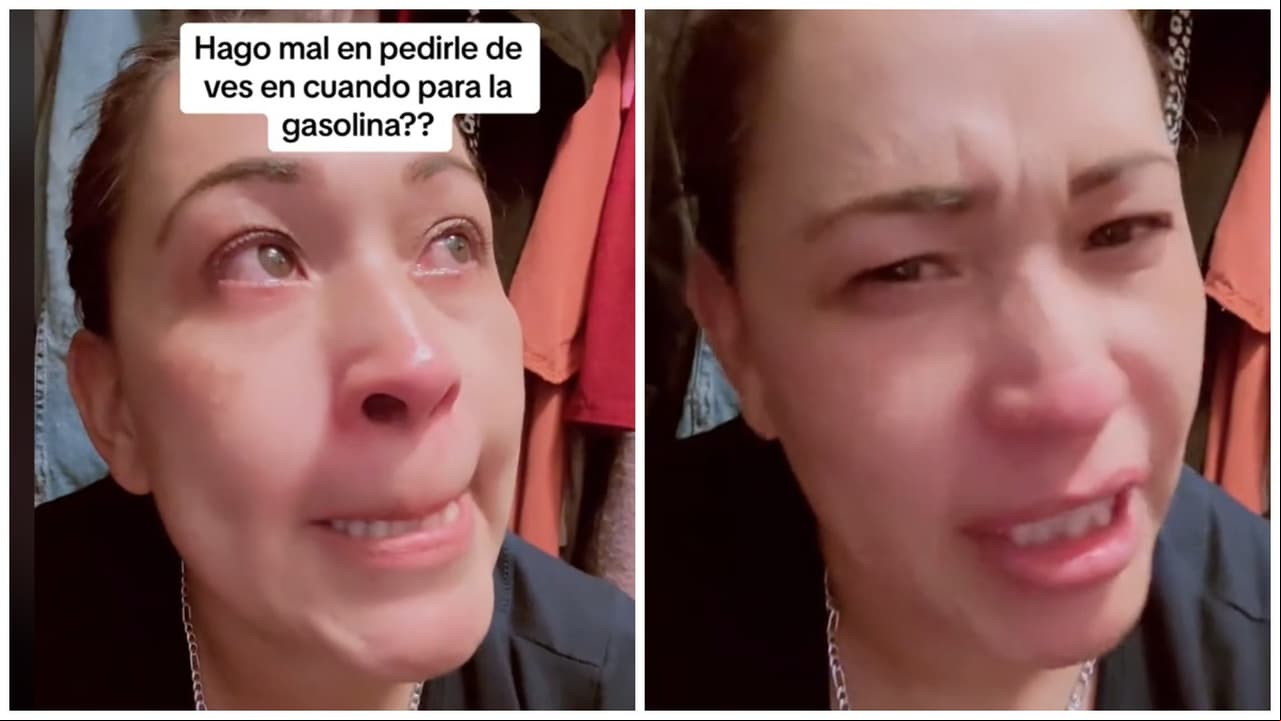 Mujer rompe en llanto porque su hijo se enojó.