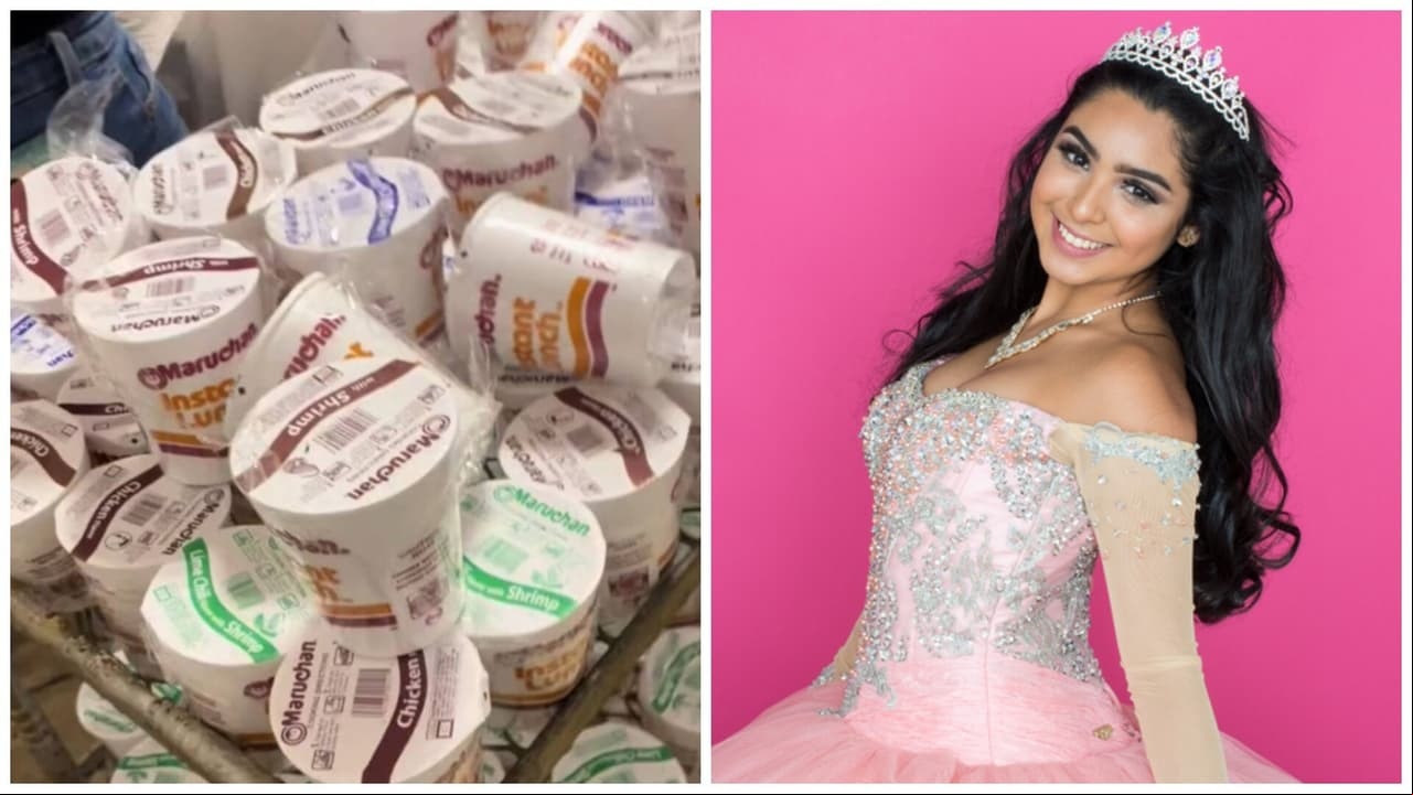 Quinceañera ofrece sopas instantáneas como cena en su fiesta y causa revuelo en TikTok