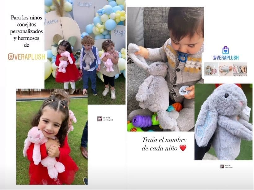 Y es que a cada uno le obsequiaron un conejo personalizado con su nombre y color preferido.