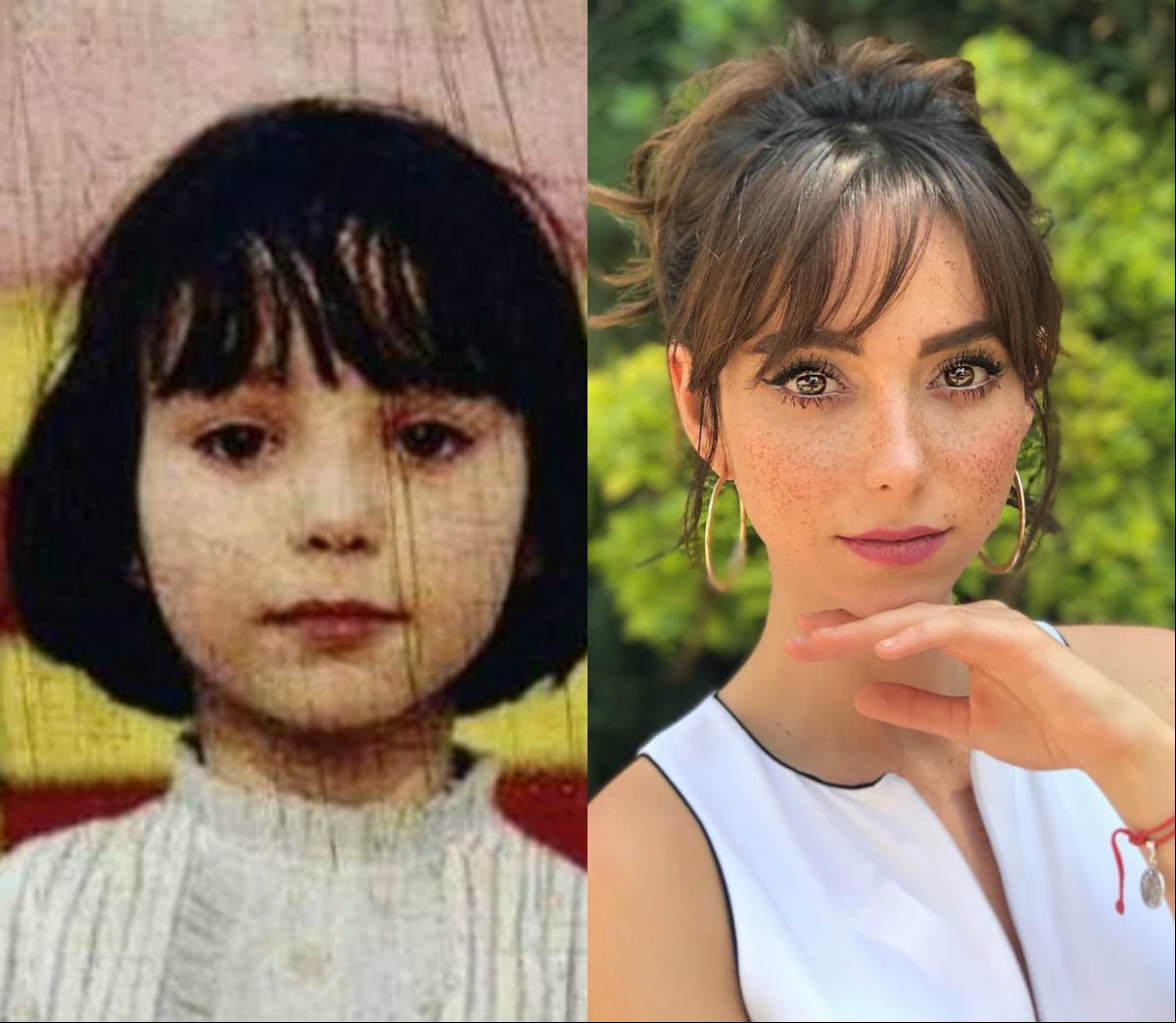 Natalia Téllez luce casi irreconocible en sus fotografías de infancia, por la le llueven piropos: "Qué hermosa niña", "Tan linda desde niñita", "Divina", entre otros.