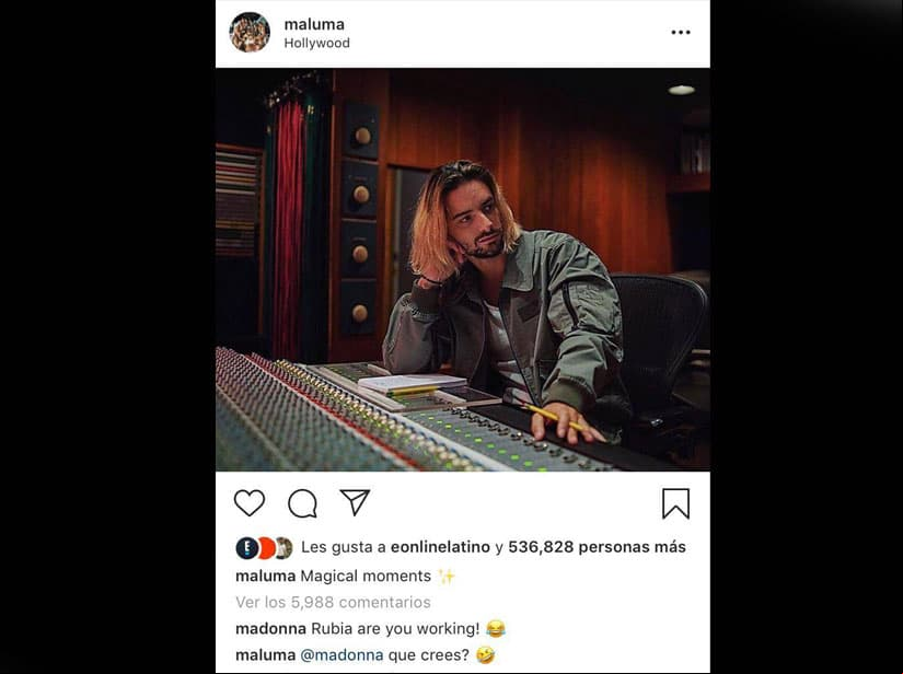 Madonna comenta el nuevo look de Maluma