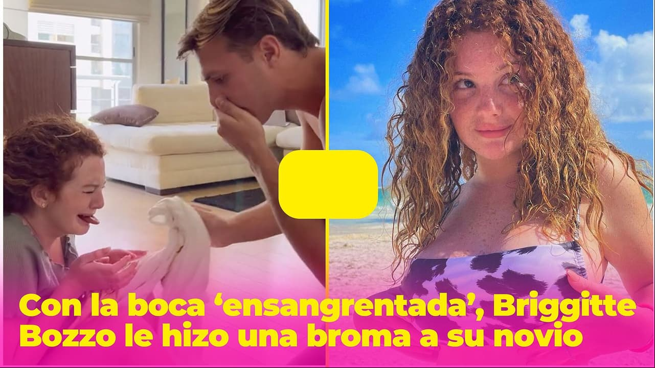 Con la boca ‘ensangrentada’, Briggitte Bozzo le juega una broma a su novio y por poco queda sin pareja