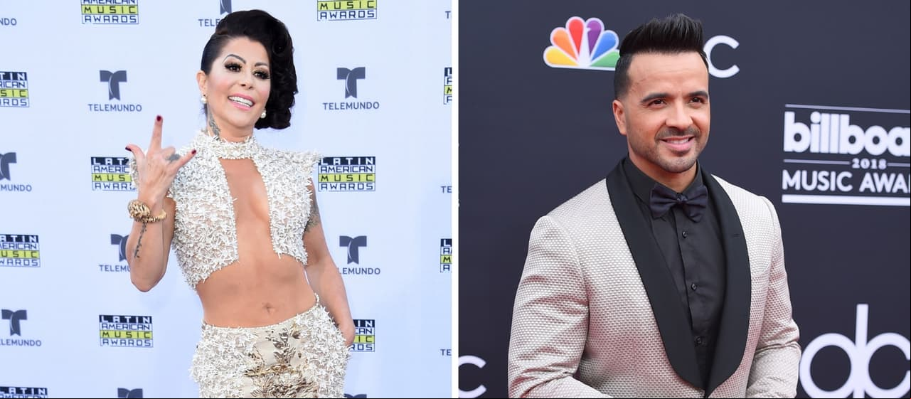 Alejandra Guzmán y Luis Fonsi se saludan con apretón de pompa