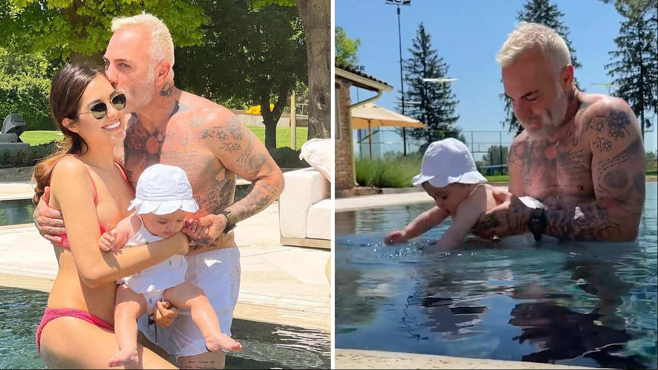 Sharon Fonseca y Gianluca Vacchi comparten el primer día en la piscina de Blu Jerusalema