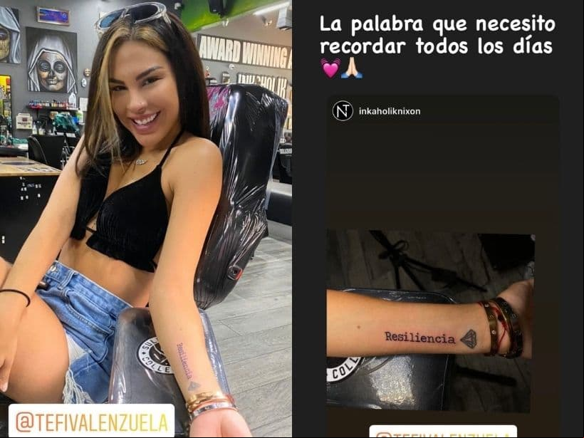 Tefi Valenzuela muestra la poderosa palabra que se tatuó tras agresiones de Eleazar ’N'.